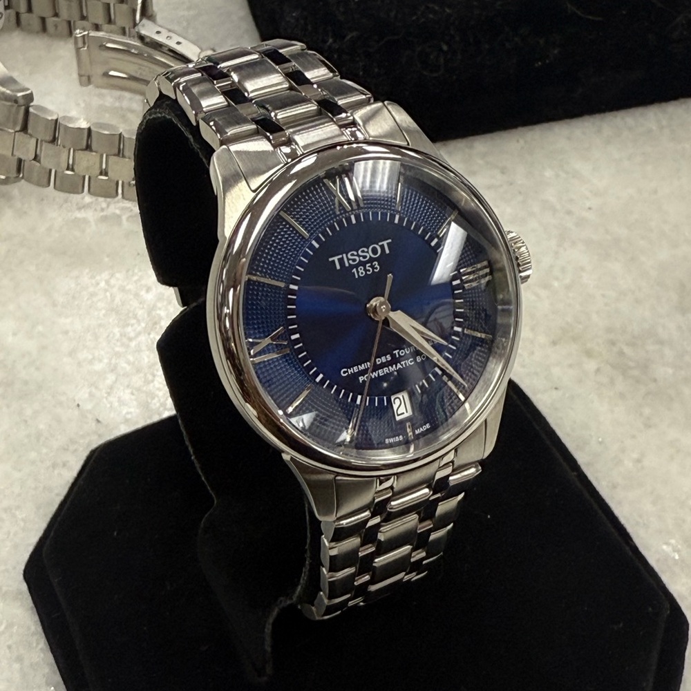 Tissot Chemin Silver Watch with Deep Blue Dial